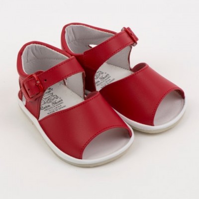 8093 - Red Open Toe Pram Sandal 